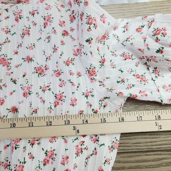 Ivy City Co Lola Shirt Dress Pink Floral Tiered Ruffle A-Line Button-Up 2XS - Picture 8 of 11